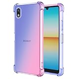Vokuha Schutzhülle für Xperia Ace III, Sony Ace 3, niedlicher klarer Farbverlauf, schlank, stoßfest, TPU-Rückseite, Schutzhülle für Sony Xperia Ace III, Blau/R