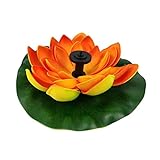 MINGMIN-DZ Dauerhaft Solar Lotus-Brunnen Lotus Blumen-Brunnen-Garten-Brunnen-Teich-Solarbrunnen Wasserpumpe Hof Landschaft Farben (Color : Orange)