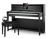 Classic Cantabile UP-1 SM E-Piano Deluxe Set (inklusive Pianobank, Kopfhörer und Klavierschule, Dämpfersimulation, MP3-Recorder, Mic In, OLED Display, 40 hochwertige Sounds, 3 Pedale) schwarz