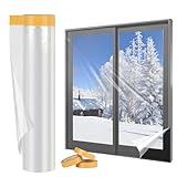 Yotache Thermo Cover Fenster-Isolierfolie1.6m x 10m - Transparente Isolierfolie zur Wärmedämmung an Fenstern - Inklusive praktischer Klebelösung