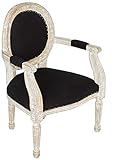 Better & Best Sessel, offene Armlehnen, Weiß, Baumwolle, Schwarz, Maße 49,5 x 42 x 69 cm, Material: Holz, Stoff, Einheitsgröße