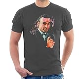 VINTRO Sean Connery James Bond T-Shirt Original-Porträt von Sidney Maurer (Leichter Graphit,S)