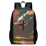 Download Cloud Sky Whale Backpack Suitable for School and Outdoor 17 Inch