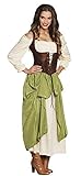 Boland - Erwachsenenkostüm Mittelalterliche Wirtin, mittelalterliche Frau, Kleid mit Bluse, Unterrock, Korsage, Karneval, Halloween, Fasching, Mottoparty