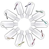 Tragbare Reiseflaschen,Nachfüllbare Flaschen Set,Flip-Cap Plastikflaschen, Auslaufsichere Leer Flip-Cap-Flaschen,mit Karabiner Reiseflaschen,für Befüllen Flüssigkeiten, Shampoo, Lotion,10 Stück 50ml