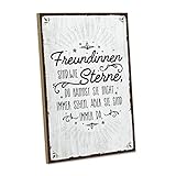 ARTFAVES® Holzschild mit Spruch - Freundinnen SIND WIE Sterne | Shabby Chic Vintage-Look Geschenk zum Thema Freundschaft | Größe: 19 x 28 cm