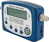SCHWAIGER 5170 SAT-Finder digital Satellitenerkennung Satelliten-Finder integrierter Kompass Ausrichtung LNB Messgerät optimale Positionierung Satelliten-Schüssel mit Tonausgabe