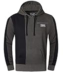 FULL TIME SPORTS Herren-Fleece-Panel-Hoodies Ohne Frontrei§Verschluss, LŠssiges Herren-Fleece-Pullover-Hoodie-Oberteil FŸr Laufen, Fitnessstudio Und Arbeitskleidung (Holzkohle with Schwarz, Medium)