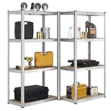 Juskys 2er-Set Lagerregal Easy 2X 160x80x40cm (HxBxT) | 640kg Traglast | 8 Böden | Metall Schwerlastregal Kellerregal Steckregal Regal Regalsystem Metallreg