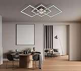 IMPTS LED Deckenleuchte Dimmbar Deckenlampe mit Fernbedienung Modern Wohnzimmerlampe Flurlampe 34W Metall Eckig Deckenbeleuchtung für Wohnzimmer Küche Schlafzimmer Flur Balk