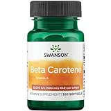 Swanson, Beta Carotene (Beta-Carotin), 25000 IU, 7500mcg, hochdosiert, 100 Weichkapseln, Laborgeprüft, Glutenfrei, Ohne Gentechnik, Vitamin A