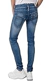 Herrlicher Damen Pitch Slim Organic Denim Jeans, Blue sea L30, W28/L30