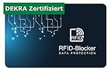 RFID Blocker Karte | DEKRA Zertifiziert | Schutz vor Datendiebstahl | NFC Störsender | Neueste Technologie | Ultra dünnes Design | Sicherheit im Portemonnaie