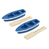 2 Stück Miniatur Boot Kanu blau für Micro Landschaft Bonsai Garten Puppenhaus