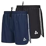 SILKWORLD Herren-Shorts mit Reißverschlusstaschen, 12,7 cm, Schwarz, Marineblau, Dunkelgrau, 2-3 Stück, Schwarz, Marineblau, X-Groß