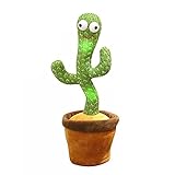 Aprimay Tanzendes Kaktus-Spielzeug Wiederaufladbares Tanzendes Kaktus-Spielzeug mit 120 Liedern + Beleuchtung + Aufnahme Bluetooth-Lautsprecher Singen Plüsch Wackelndes Ornament Sprechen