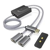 Elebase HDMI-Schalter 2 in 1 mit Fernbedienung,1 Meter (Nicht EIN Splitter),4K@30Hz Bidirektionales HDMI Switcher Kabel,Stecker zu Dual-Buchse für PS5/4,Xbox,PC,Laptop,FireStick,TV,Projek