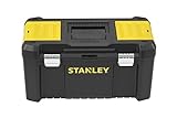 Stanley Werkzeugbox / Werkzeugkasten (19', 48.2x25.4x25cm, Beladung bis zu 8kg, Werkzeugkoffer mit Metallschließen, Organizer mit entnehmbarer Trage, robuster Koffer aus Kunststoff) STST1-75521