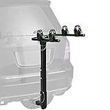 QYK -3-Fahrrad-Kupplungsträger,für Autos, LKWs, SUV und Minivans,3''Empfänger-Auto-Fahrradträger,Fahrrad-Autoträger, Fahrrad-Kupplungsträger, doppelt faltbar Double,A