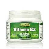 Vitamin B2 (Riboflavin), 250 mg, hochdosiert, 180 Tabletten, vegan – für Energie und starke Nerven. Wichtiger Beauty-Faktor für die Haut. OHNE künstliche Zusätze. Ohne Gentechnik.