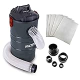 Practixx Absauganlage PX-AS-100 Werkstattsauger | Leistung 1200W | Luftleistung 215 m³/h | 65L Füllmenge Metallbehälter | 2m Schlauch Ø100mm | inkl. Filterpatrone, 4 TLG. Adapterset & 6 Pap