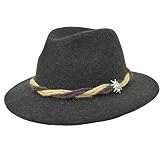 Melegari Faustmann Tiroler Edelweiss | Bergmütze | Alpinomütze | Herren Damen | Sommer / Winter, Grau 62