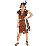 TecTake dressforfun Frauenkostüm Indianerin | Kleid + Gürtel | Indianer Cowboy Verkleidung (XXL | Nr. 300625)
