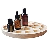 LXVTY Holz-Halterung für ätherische Öle, Ständer, Ausstellungsregal, Holz-Aufbewahrungsbox, rund, für ätherische Öle, Organizer für Nagellack, Lippenstift-Organizer