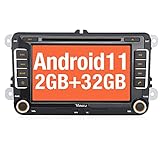 Vanku Android 11 Autoradio mit navi für VW Golf T5 Radio 32GB+2GB Unterstützt Bluetooth 5.0 WiFi 4G DAB + Android Auto 2 Din 7 Zoll Bildschirm