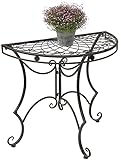 DanDiBo Tisch Halbrund Wandtisch 96000 Beistelltisch Metall 80 cm Gartentisch Halbtisch Halbrundtisch Wandkonsole Konsole Wand