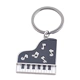 Lumanuby 1x Piano Key Ring Metal Klavier Anhänger Schlüsselbund mit Musiknotiz Bild Geschenk für Musikliebhaber oder Klavierspieler, Schlüsselanhänger Serie Size ca. 9 * 3.0cm
