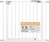 ib style® Türschutzgitter erhältlich bis 275cm | Haustiergitter | Ohne Bohren | Auto-Close| 90° Stop | 85-95 cm