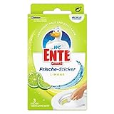WC Ente Frische-Sticker, körbchenloser WC Spüler, bis zu 4 Wochen, Limone Duft, 1er Pack (1 x 27 g)