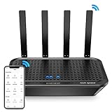 WLAN Router - AC2100 Dualband WiFi Router (1733 Mbit/s 5GHz, 300 Mbit/s 2,4GHz), 4 Gigabit LAN Ports, 4x4 MU-MIMO/APP Steuerung/VPN/IPv6, schnell AP Modus, einfach mit WPS, Abeckung bis 160 m² (Black)