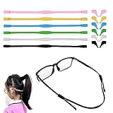 MOLDERP Brillenbänder – Kinder und Erwachsene Sport Brillenband Halter, Brillenhalter, Silikon Anti Slip Halter für Brillen, Brillenbügelspitze, 6 Farben (gemischt)