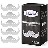 Filzada® 10x PROFI Hakenklingen für Teppichmesser - Ultra scharfe Teppichmesser Hakenklingen - 0,65 mm stark