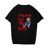 D-YPING Women t-Shirts Gothic Vintage 100% Cotton Short Sleeve Aesthetic Oversize Graphic tees Tops Hip hop Punk Harajuku Kawaii Clothes-Black,XXL