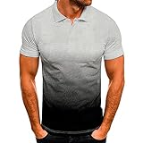 Herren Bekleidung Verkauf Verkauf Clearance Herren Casual Sport T-Shirt Revers 3D Farbverlauf Kurzarm Gentleman Warm Männer Polo Rugby Shirts Patchwork Tops Größe S-XXXXXL, Grau2, M