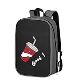 QCLU 16-Zoll-LED-Large Rucksack Smart Display Werbung Tasche Laptop Interactive Light Custom Text Innovative Rucksack mit USB WiFi Wireless for Android iOS App Animierte (Color : Gray)