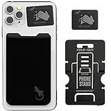 Gecko Travel Tech - Kartenhalter für Smartphones - Haftendes Kartenfach - Handytasche Handy-Tasche in Schwarz Grau