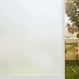 rabbitgoo Fensterfolie Blickdicht Sichtschutzfolie Fenster Selbsthaftend, Milchglasfolie Statisch Haftend 44.5 x 200 cm ohne Klebstoff Folie Fenster Sichtschutz Anti UV für Zuhause Büro Matt