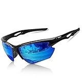 BONDDI Fahrradbrille, Sportbrille für Herren Damen, TR 90 Unbreakable Frame Polarisierte Sportsonnenbrille mit UV400 Schutz, für Radfahren Angeln Golf Baseball Laufen Wandern Klettern CE Zertifiziert