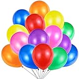 50 Mehrfarbige Luftballons Bunt Helium, Ballon Bunte Latex Premiumqualität 36 cm Partyballon Deko Bunte 3,2 g Dekoration fur Geburtstags