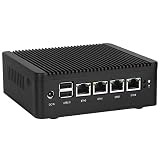 HSIPC Celeron N4000 Firewall Micro Appliance, Mini PC, Nano PC, Router PC with 8G RAM 128G SSD, 4 RJ45 Port DP HDMI AES-NI Compatible with Pfsense OPN