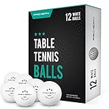 PRO SPIN Tischtennisbälle -Weiße Tischtennisbällen 3 Sterne 40+ (12er-Pack) | Hochwertige ABS-Trainingsbälle | Extrem Robust für Innen- und Außen-Tischtennisplatten, Wettbewerb und Spiel