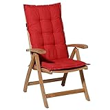 Hochlehner Auflage 123x50cm Ziegelrot Stuhlauflage Sitzauflage Kissen