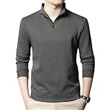 PANVER Sweatshirt Herren Slim Fit Warm Komfortable Pullover Herren Casual Mode Sport Langärmeliges Sweatshirt Herren Klassisch Trend All-Match Sweatshirt Herren O-Grey XXL