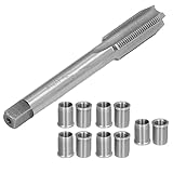 Zündkerzengewinde-Reparatursatz, 10 M10 X 1,0-Gewindeeinsätze und 1 M12 X 1,0-Gewindebohrer, Zündkerzen-Gewindebohrer-Werkzeuge für die Reparatur von Zündk