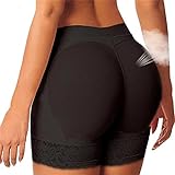 MWYS Damen Panties Gepolstert Hüfte Shaping Device, Fake Po Shaping, Damen Panties Taille Trainingsgerät (Farbe: Schwarz, Größe: XXL)