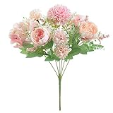 Jaoxiuozi Blumenstrauß, Dekoration, schöne Braut, Hochzeit, Seide, künstliche Valentinsblumen, künstliche Blumen Rattan Regal (Pink, One Size)